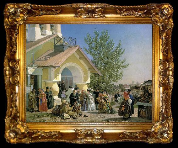 framed  unknow artist Kirchenausgang in Pskow, ta009-2